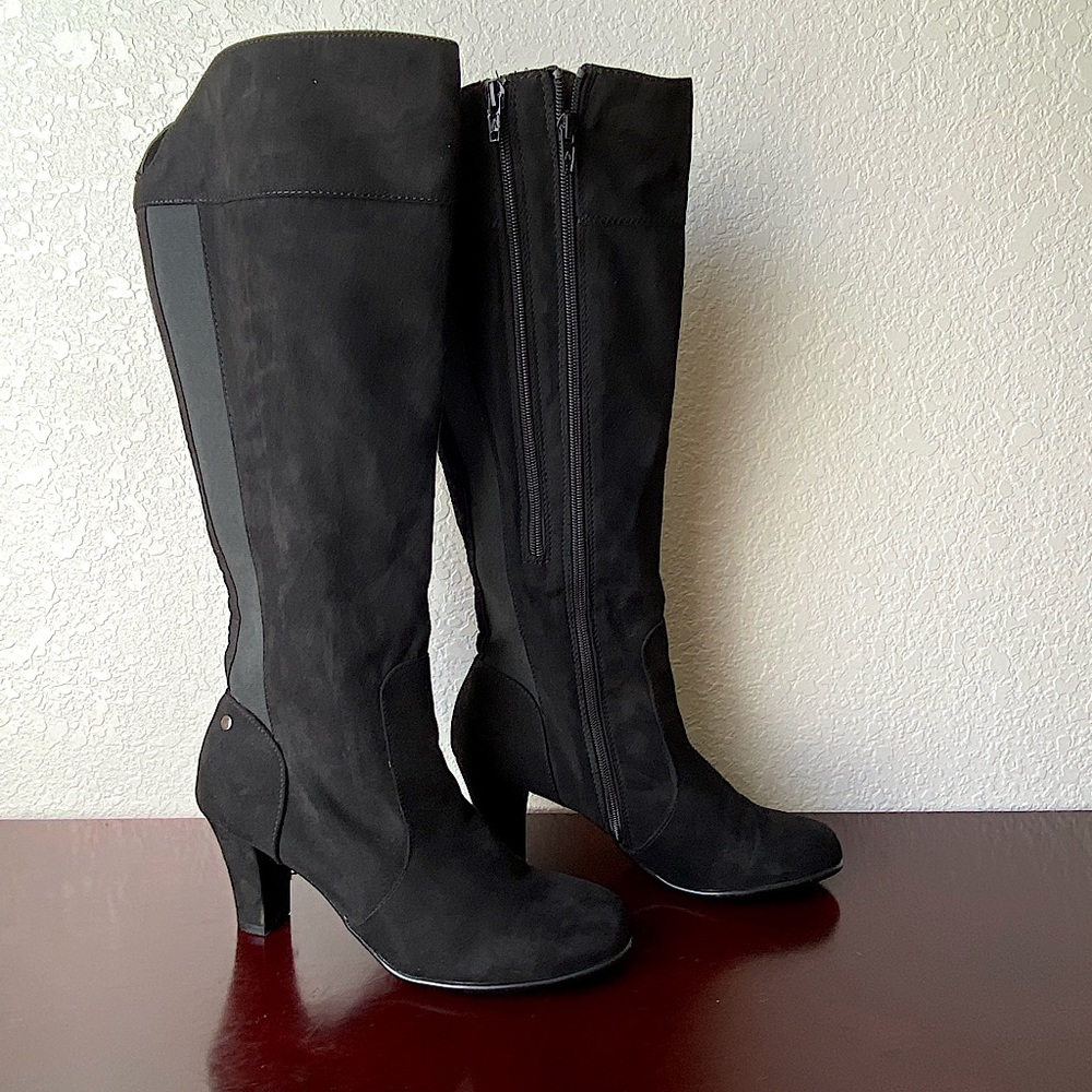 A2 by Aerosoles heel rest tall boots| Black| Size 9 Women